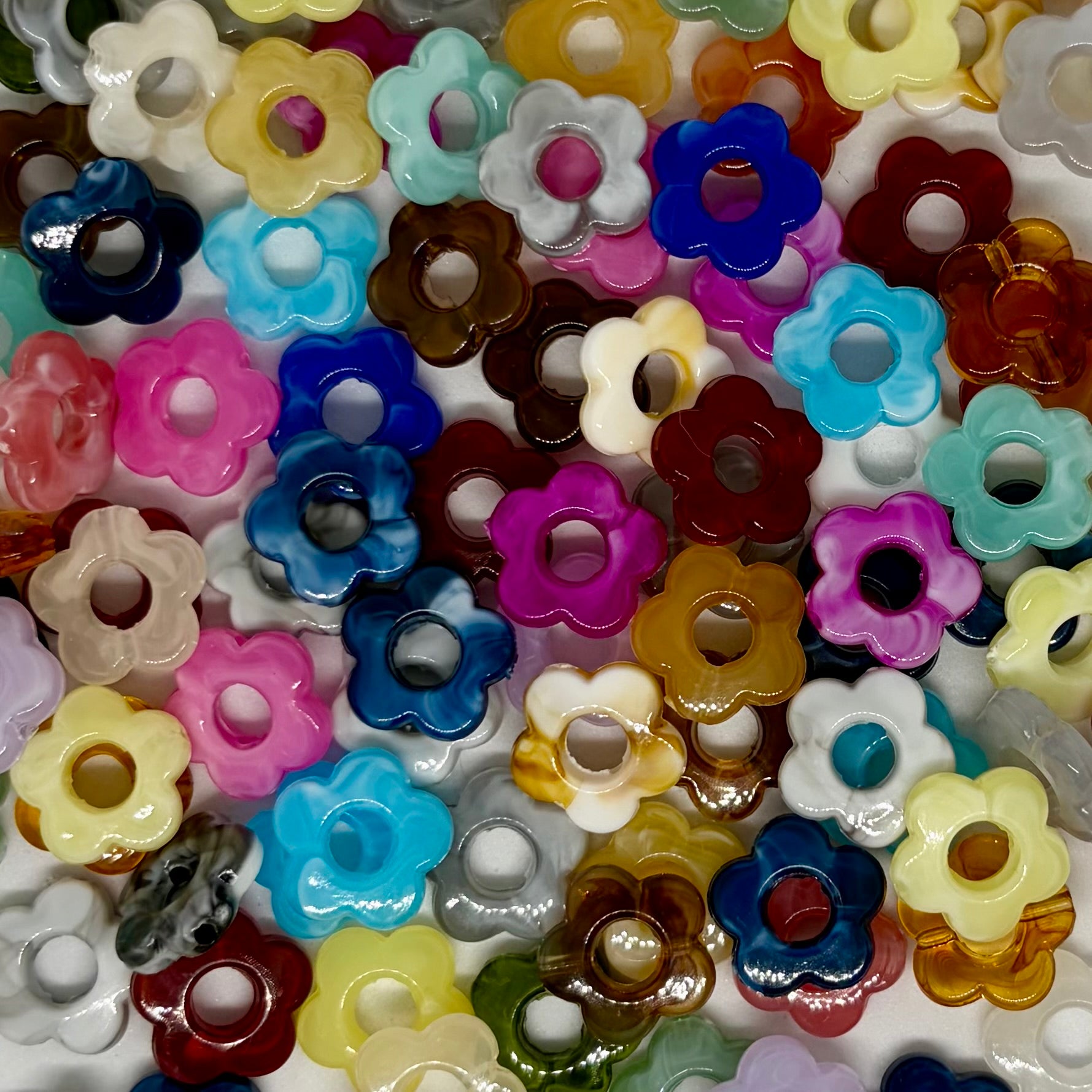 Floral end beads